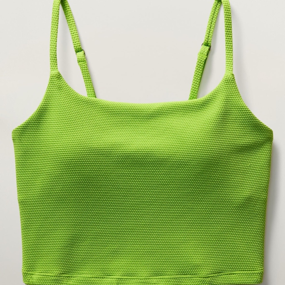Lime Green Textured Tankini - ATHLETA